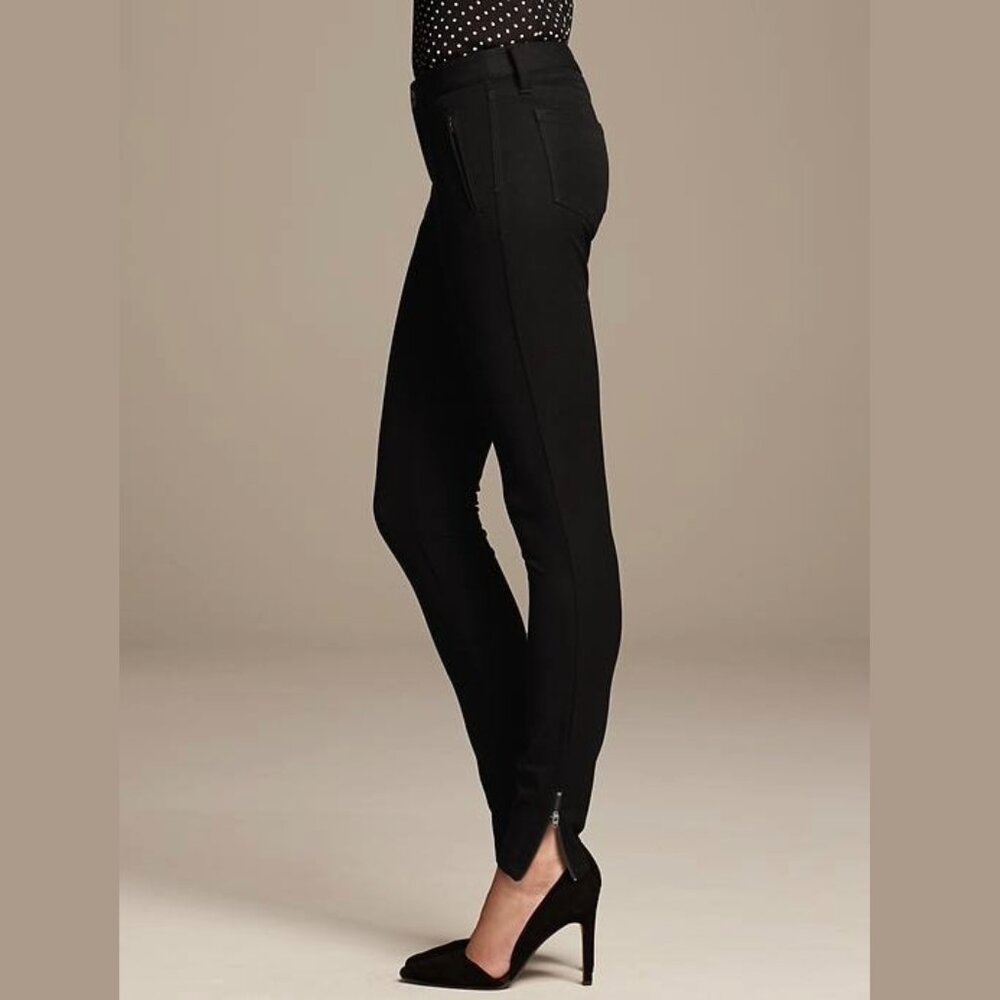 Banana Repbuclic Sloan Fit Zip Ankle Pant Balck